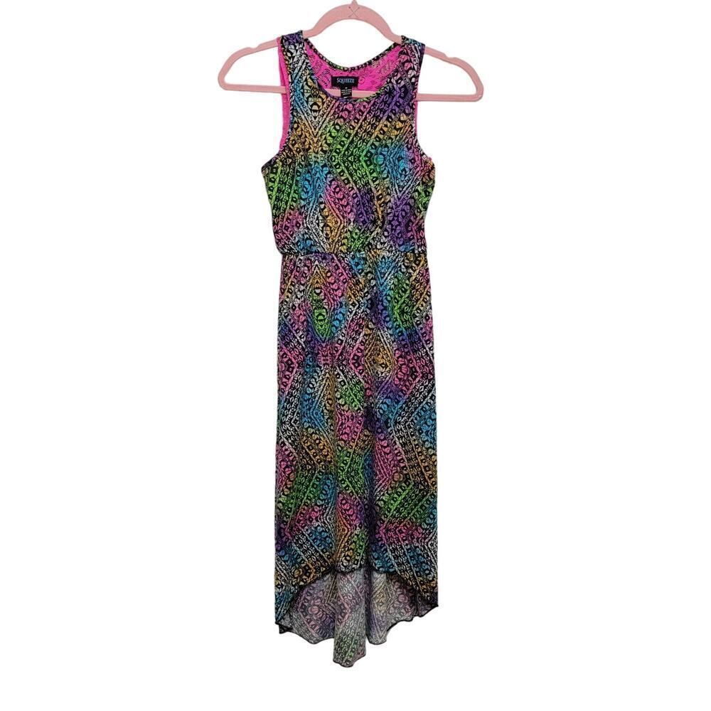 Y2K Neon Hi Lo Rave Skater Dress